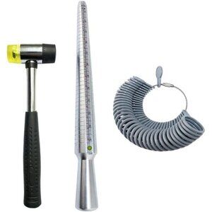 Ring Sizer Set Metal Measuring Tool Ring Mandrel Finger Sizing Gauge Set US Size